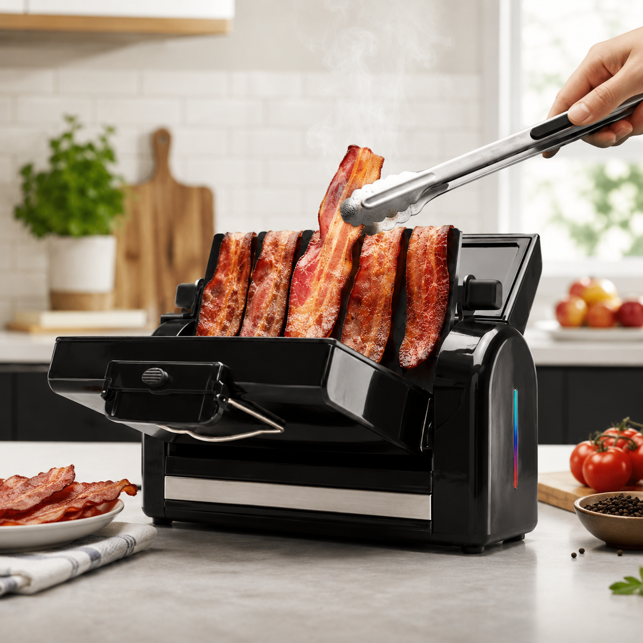 Torradeira Vertical para Bacon Eletrodoméstico de Bancada Saudável