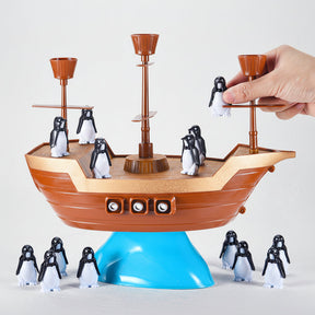 Jogo de Equilíbrio Infantil Navio Pirata Pinguim Jogo de Tabuleiro de Empilhar