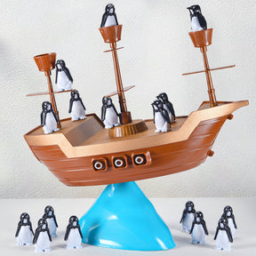 Jogo de Equilíbrio Infantil Navio Pirata Pinguim Jogo de Tabuleiro de Empilhar