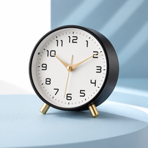 Battery Operated Table Clock Luxurious Desktop Alarm
