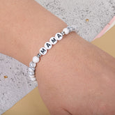Beaded Bracelet Mothers Day Gift Name Letter Stretch Jewelry