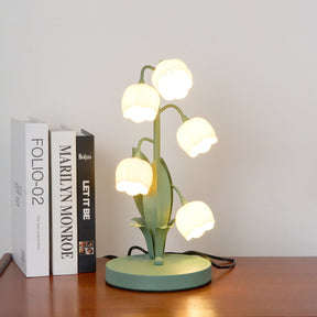 Luminária de Mesa Bell Orchid | Iluminação Floral Elegante para Interiores