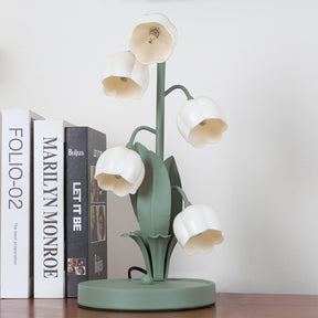 Luminária de Mesa Bell Orchid | Iluminação Floral Elegante para Interiores