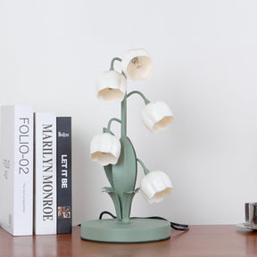 Luminária de Mesa Bell Orchid | Iluminação Floral Elegante para Interiores