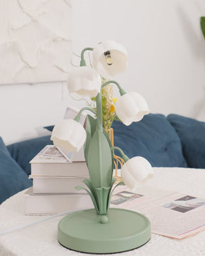 Luminária de Mesa Bell Orchid | Iluminação Floral Elegante para Interiores
