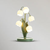 Luminária de Mesa Bell Orchid | Iluminação Floral Elegante para Interiores