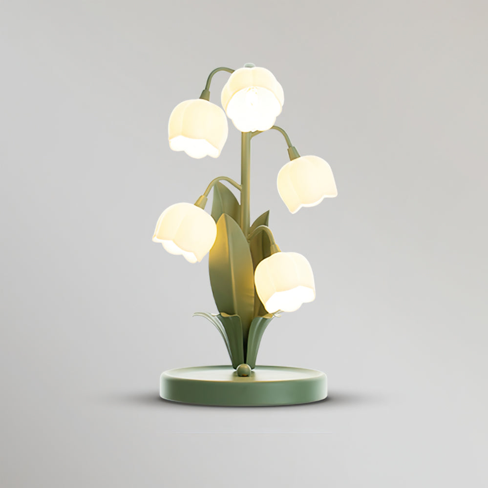 Luminária de Mesa Bell Orchid | Iluminação Floral Elegante para Interiores