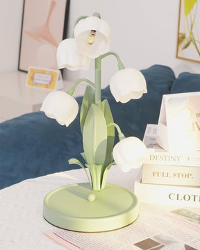 Luminária de Mesa Bell Orchid | Iluminação Floral Elegante para Interiores