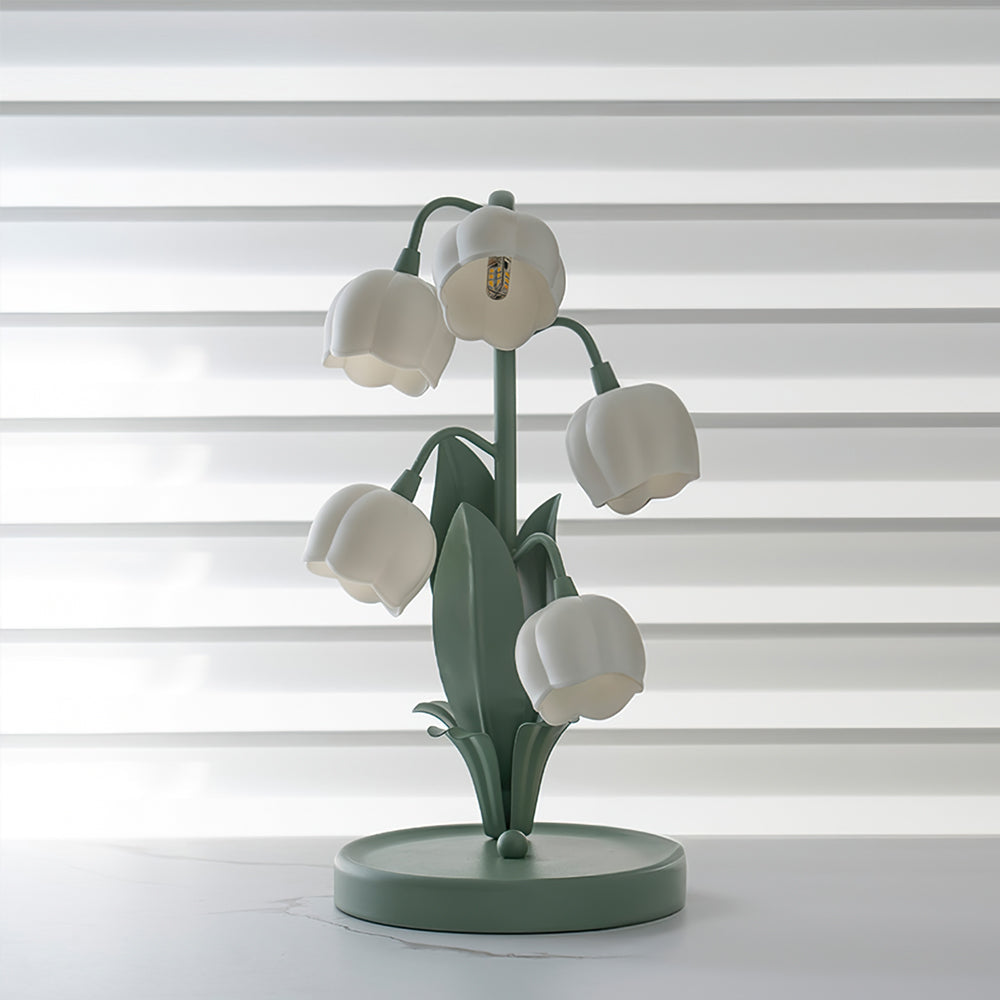 Luminária de Mesa Bell Orchid | Iluminação Floral Elegante para Interiores