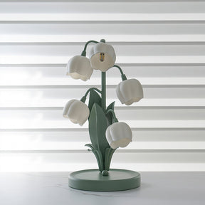 Luminária de Mesa Bell Orchid | Iluminação Floral Elegante para Interiores