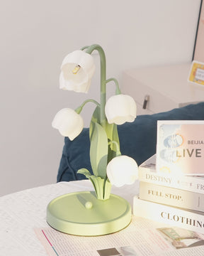 Luminária de Mesa Bell Orchid | Iluminação Floral Elegante para Interiores