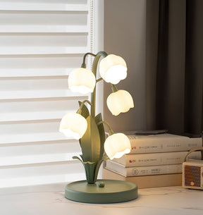 Luminária de Mesa Bell Orchid | Iluminação Floral Elegante para Interiores
