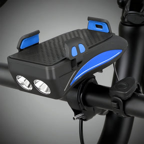 Acessório Combinado de Lanterna, Suporte de Celular e Carregador para Bicicleta