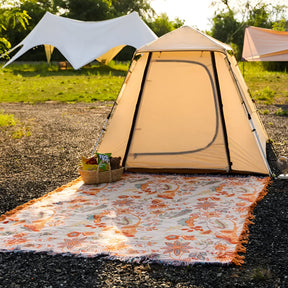 Manta com Franjas Design Boho Floral