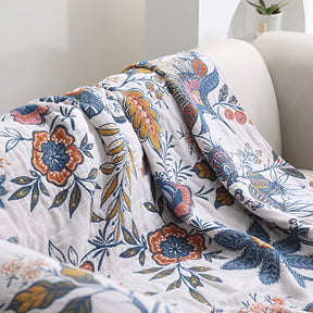 Blanket Throw Floral Reversible Tassel Design