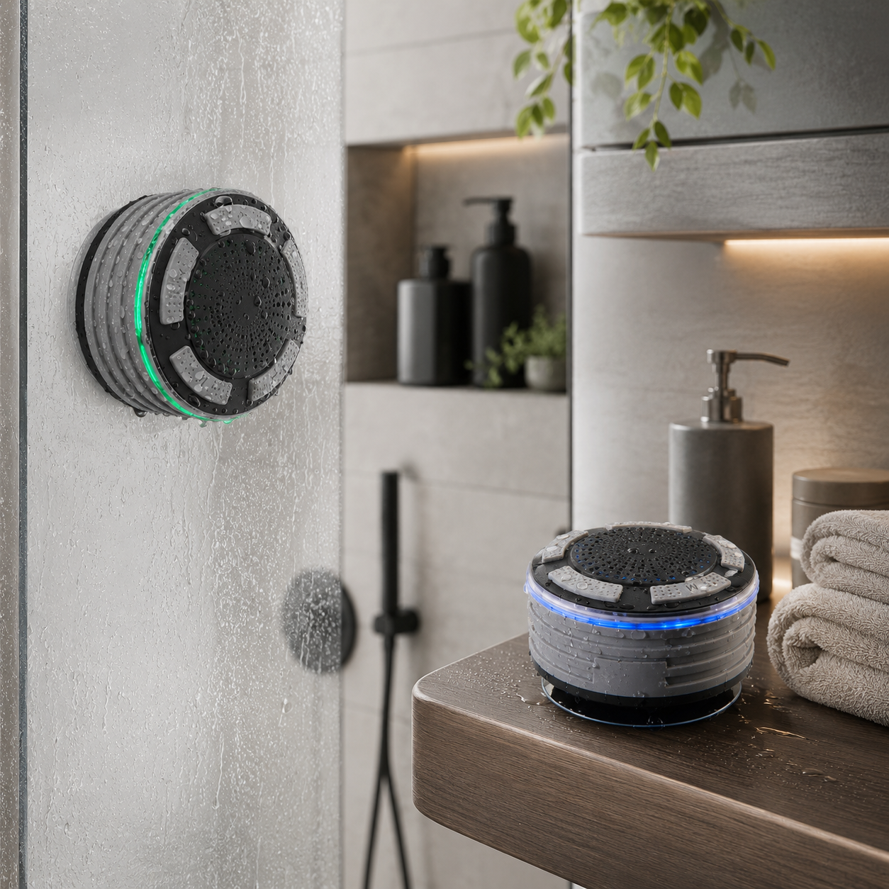 Alto-falantes Bluetooth para Chuveiro com Design Sem Fio à Prova d'Água