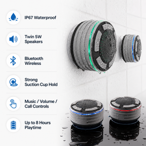 Alto-falantes Bluetooth para Chuveiro com Design Sem Fio à Prova d'Água