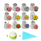 Flower Piping Nozzle Set – Effortless Cake Decoration, 12 Tip Shapes & Reusable