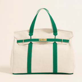 Bolsa Shopper de Lona Premium – Detalhes em Aço Reforçado, Durável e Elegante