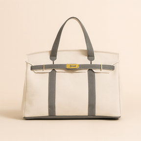 Bolsa Shopper de Lona Premium – Detalhes em Aço Reforçado, Durável e Elegante