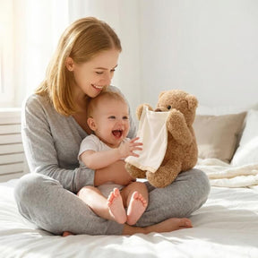 Urso de Pelúcia BuddyBear Esconde-Esconde – Com Som de Risadas, Pelúcia Macia e Brinquedo para Bebê