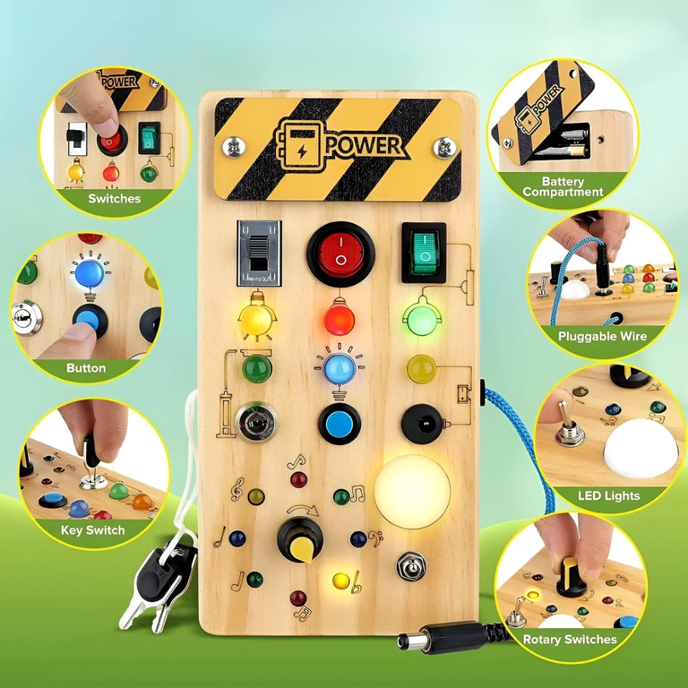 Brinquedo Sensorial Busy Board Painel de Atividades em Madeira Brinquedo Educativo para Crianças