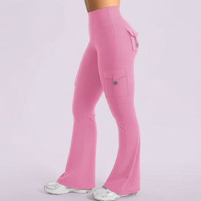 Cargo Pants High Waist Flare Pocket Wide Leg Womens Trousers