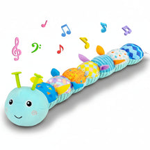 Brinquedo Sensorial de Pelúcia em Formato de Lagarta Musical para Bebês (Hora de Ficar de Bruços)