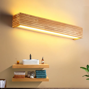 Arandela de LED de Madeira Moderna | Iluminação Minimalista para Quarto e Sala de Estar