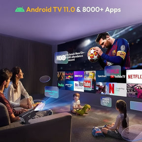Miniprojetor Smart 4K Portátil para Home Theater