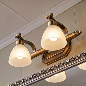 Frosted Glass Vanity Light – 2-lights ∅ 16.1″ x H 6.3″, Copper & White – product image 10
