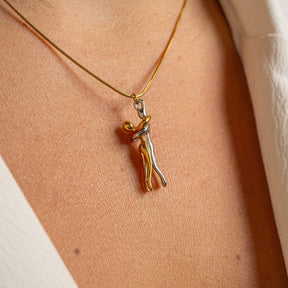 Necklace Couple Pendant Gold Silver Stainless Steel Love Jewelry