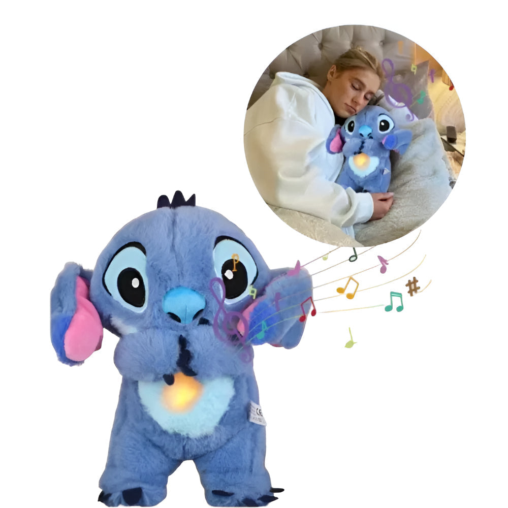 Brinquedo de Pelúcia Infantil com Luz de Respiração Relaxante