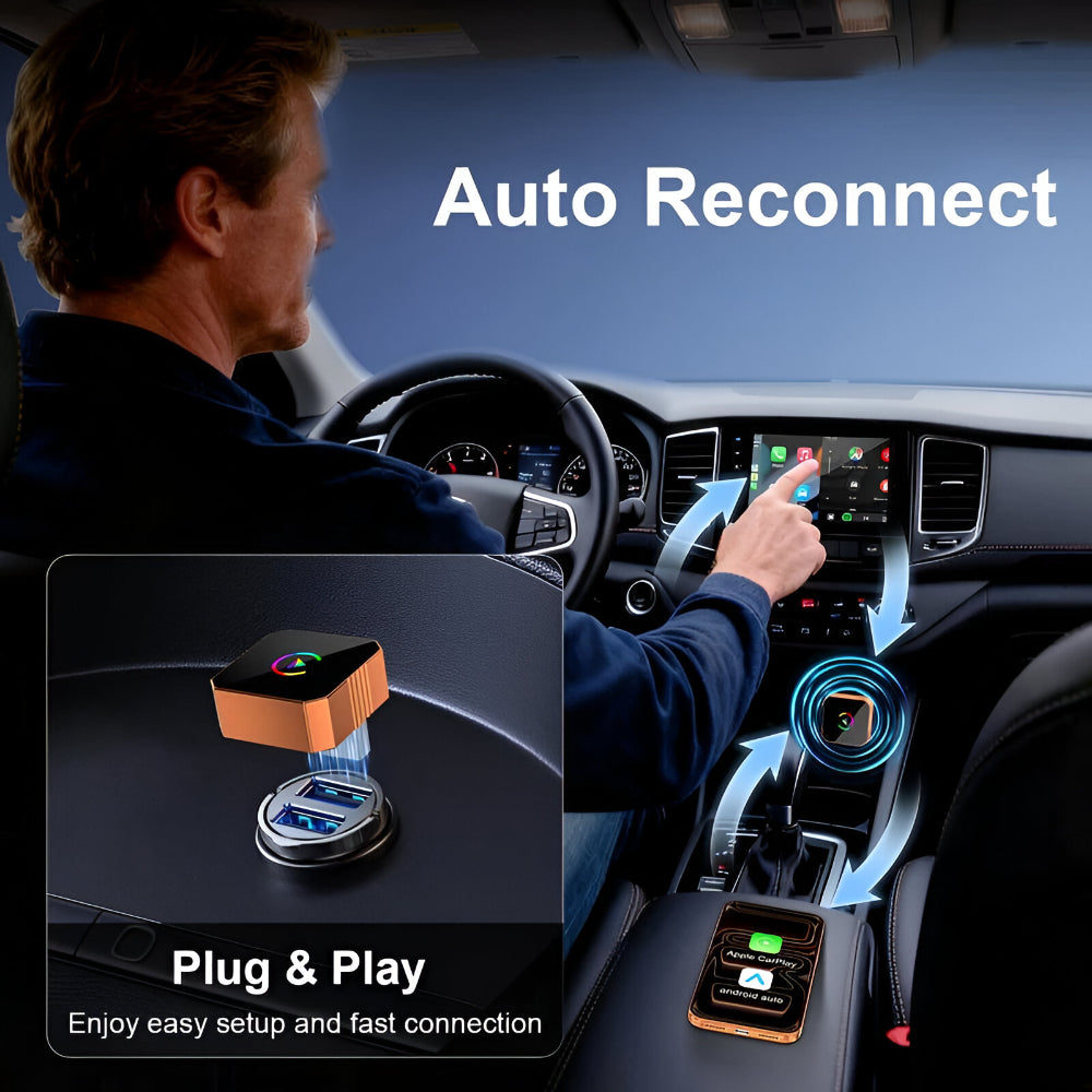 Adaptador Wireless para CarPlay Mini Dispositivo de Conectividade USB Auto