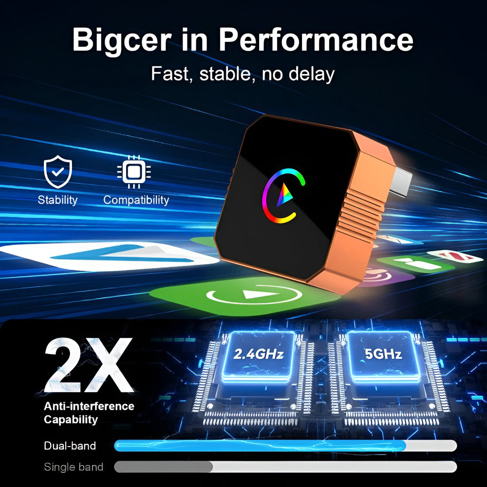 Adaptador Wireless para CarPlay Mini Dispositivo de Conectividade USB Auto