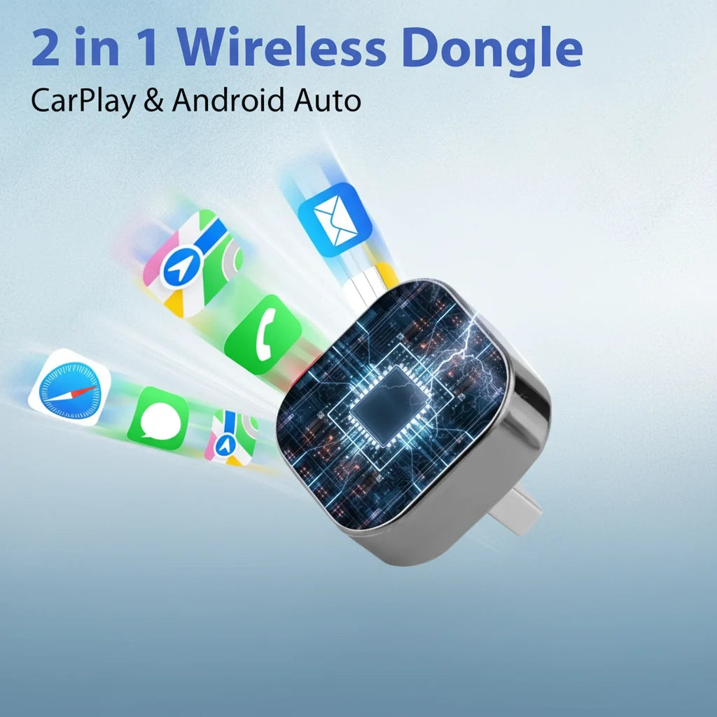 Adaptador CarPlay Sem Fio para Android Auto Dongle USB Plug and Play