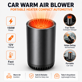 Aquecedor Portátil de Ar Quente para Carro Automotivo Compacto