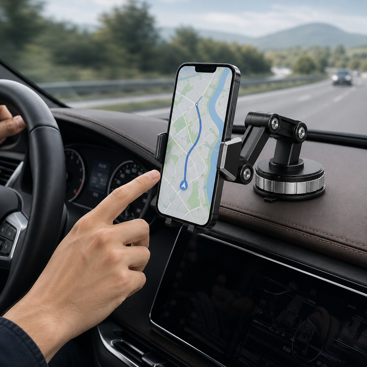 Suporte Veicular para Celular Ajustável com Clipe para Painel ou Saída de Ar
