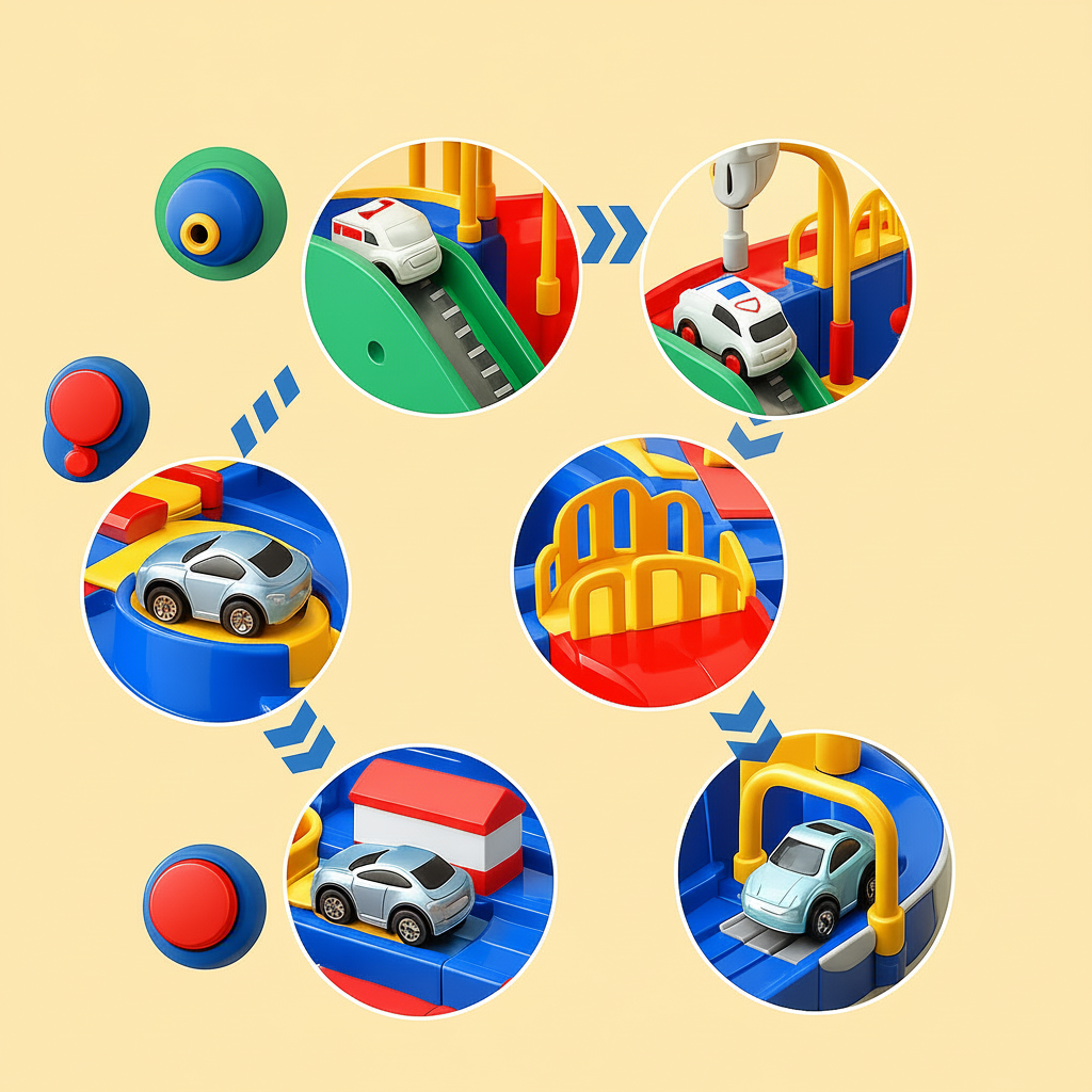 Brinquedo de Pista de Carros City Adventure Puzzle Game