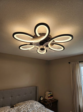 Butterfly loop modern fandelier ceiling fan with LED light