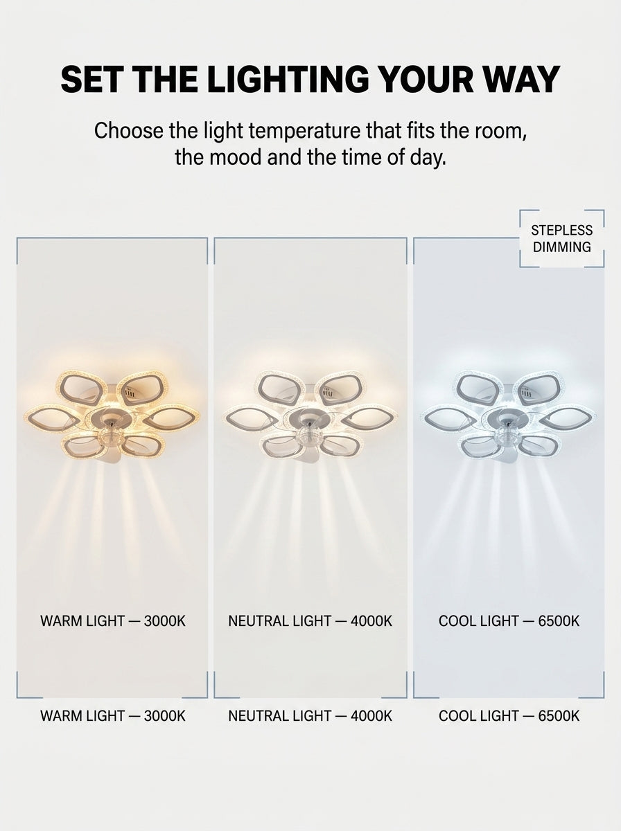 Crystal clover fandelier chandelier ceiling fan with LED light