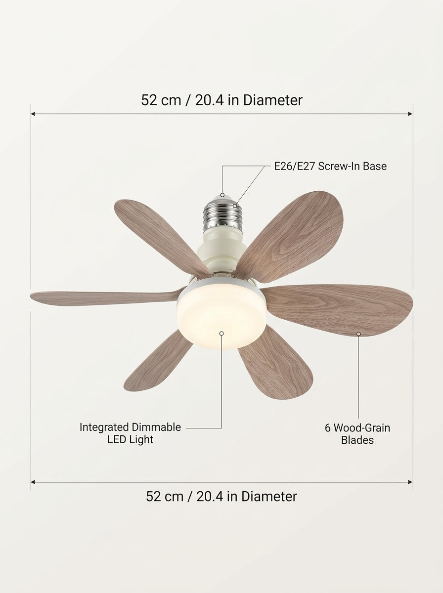 Ventilador de teto com luminária tipo soquete