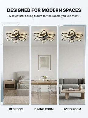 Butterfly loop modern fandelier ceiling fan with LED light
