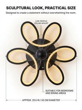 Butterfly loop modern fandelier ceiling fan with LED light