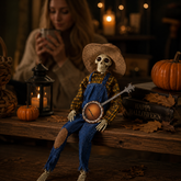 Animated Halloween Skeleton Musical Duo with Banjo
