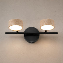 Travertine Vanity Light – 2-Lights ∅ 12.6″ x H 1.6″, Yellow Travertine & Black, Triac Warm Dimming – product image 13