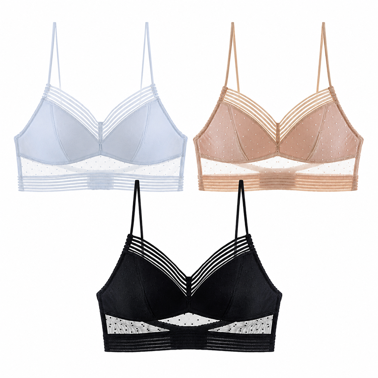 Sutiã Feminino de Renda com Decote V Sem Aro e Alça Fina | Bralette