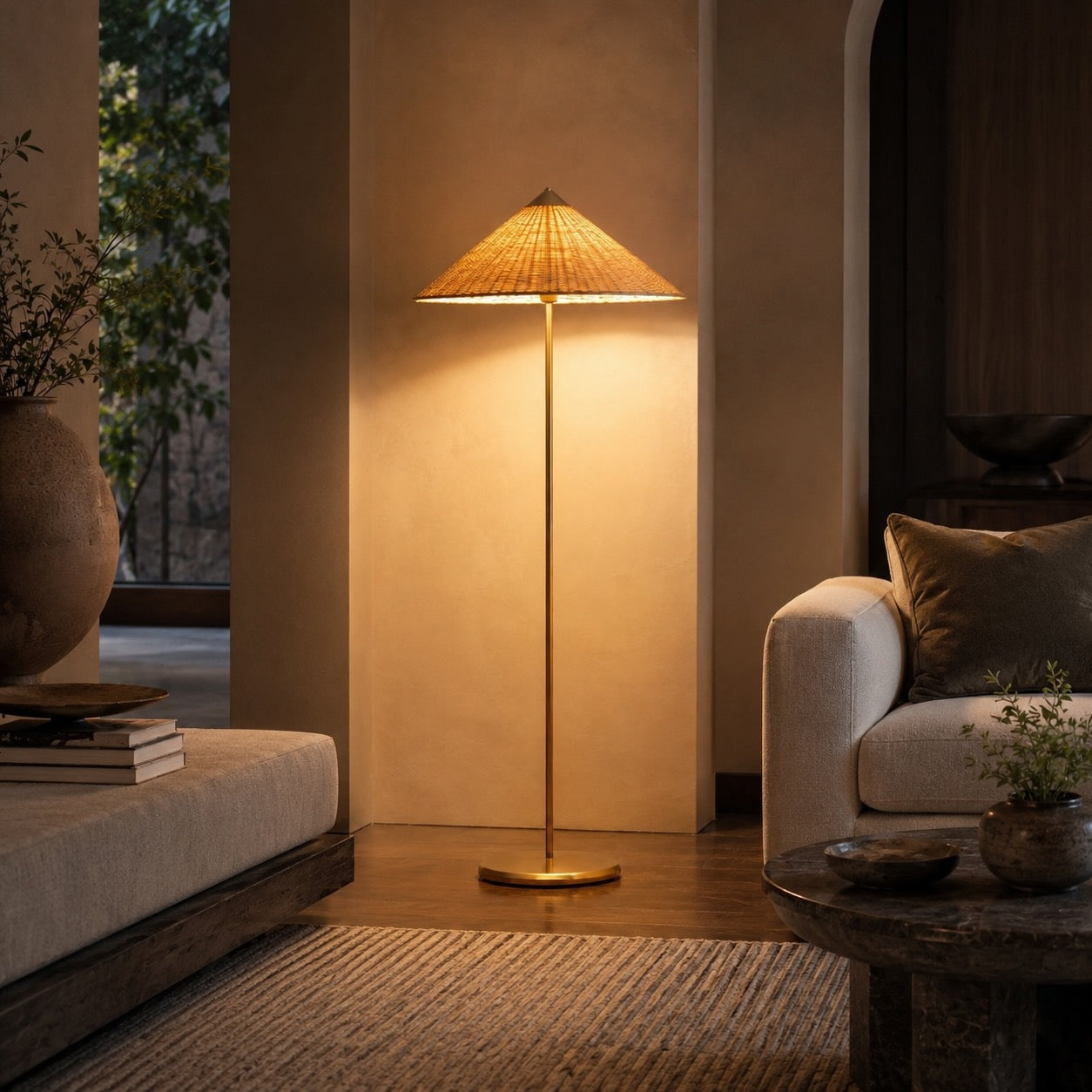 Rattan Floor Lamp – Rattan, Neutral Light (4000K) – floor lamp image 11