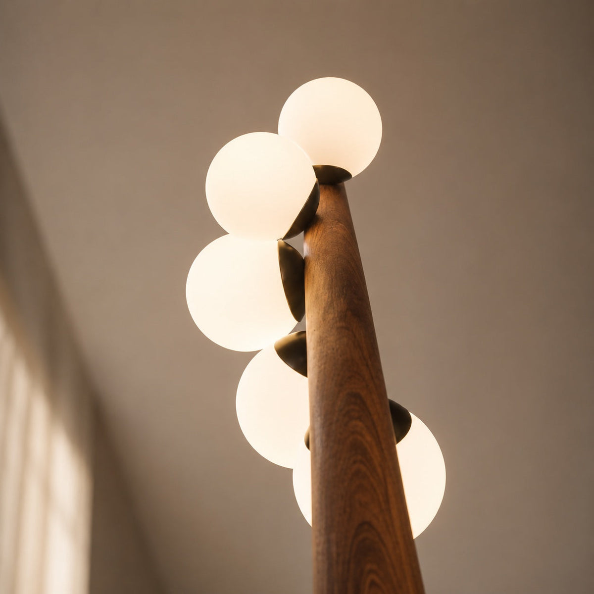 Walnut Globe Linear Chandelier – pendant light image 3