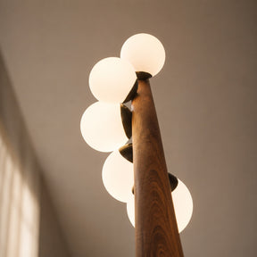 Walnut Globe Linear Chandelier – pendant light image 3